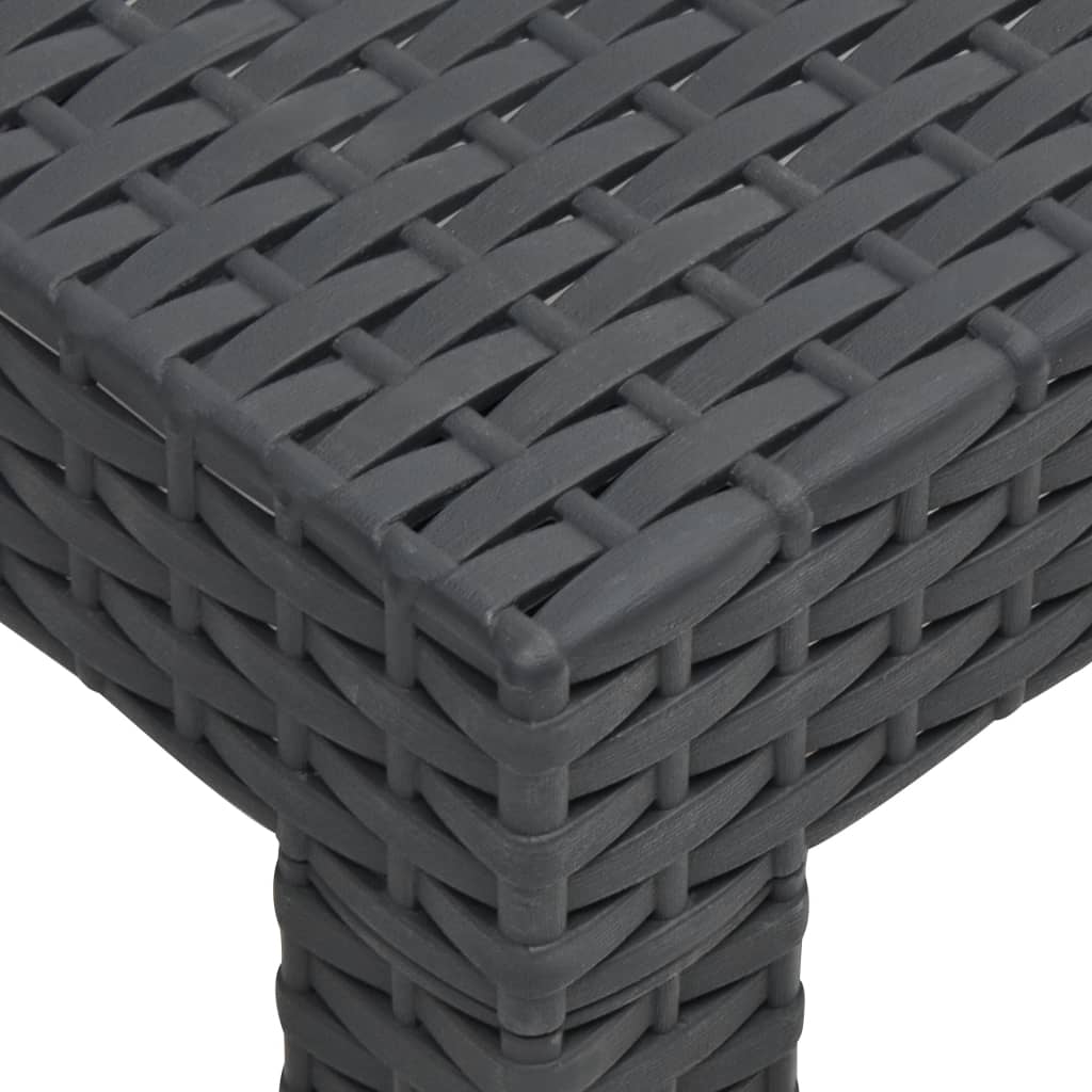 2-tlg. Garten-Lounge-Set mit Kissen PP Rattan Anthrazit